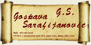 Gospava Sarafijanović vizit kartica